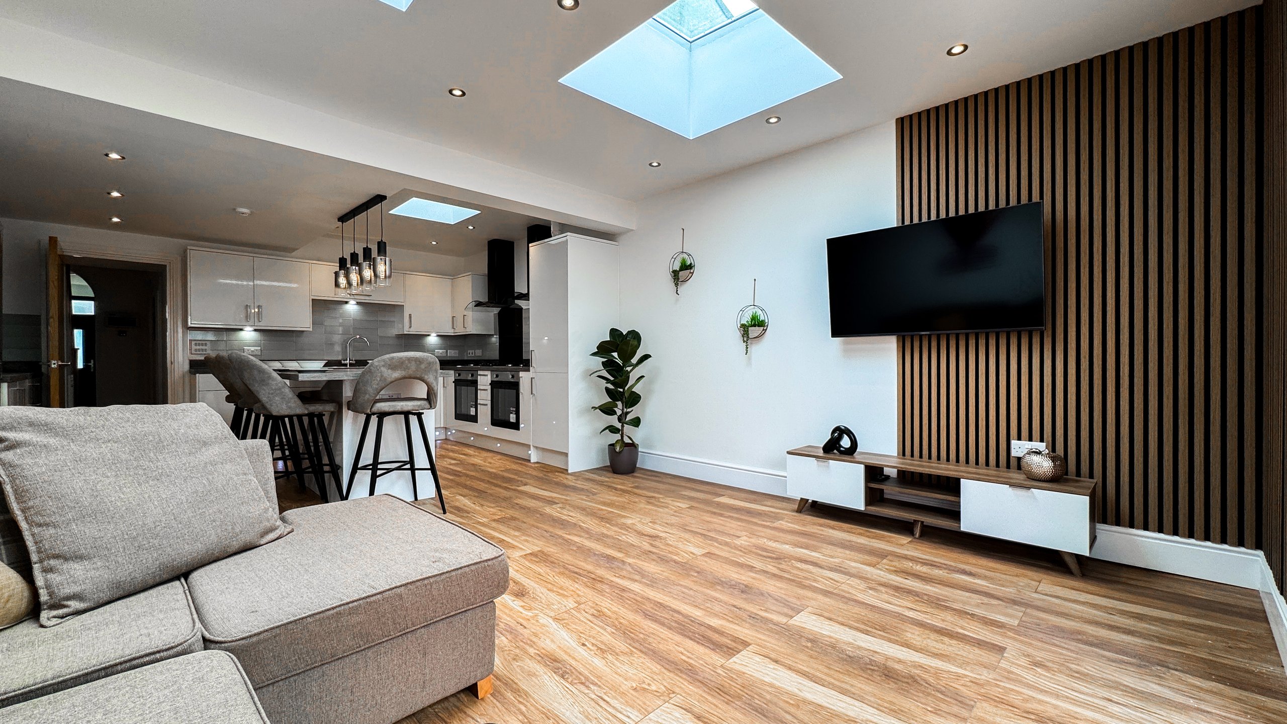 Large open plan living room and kitchen
